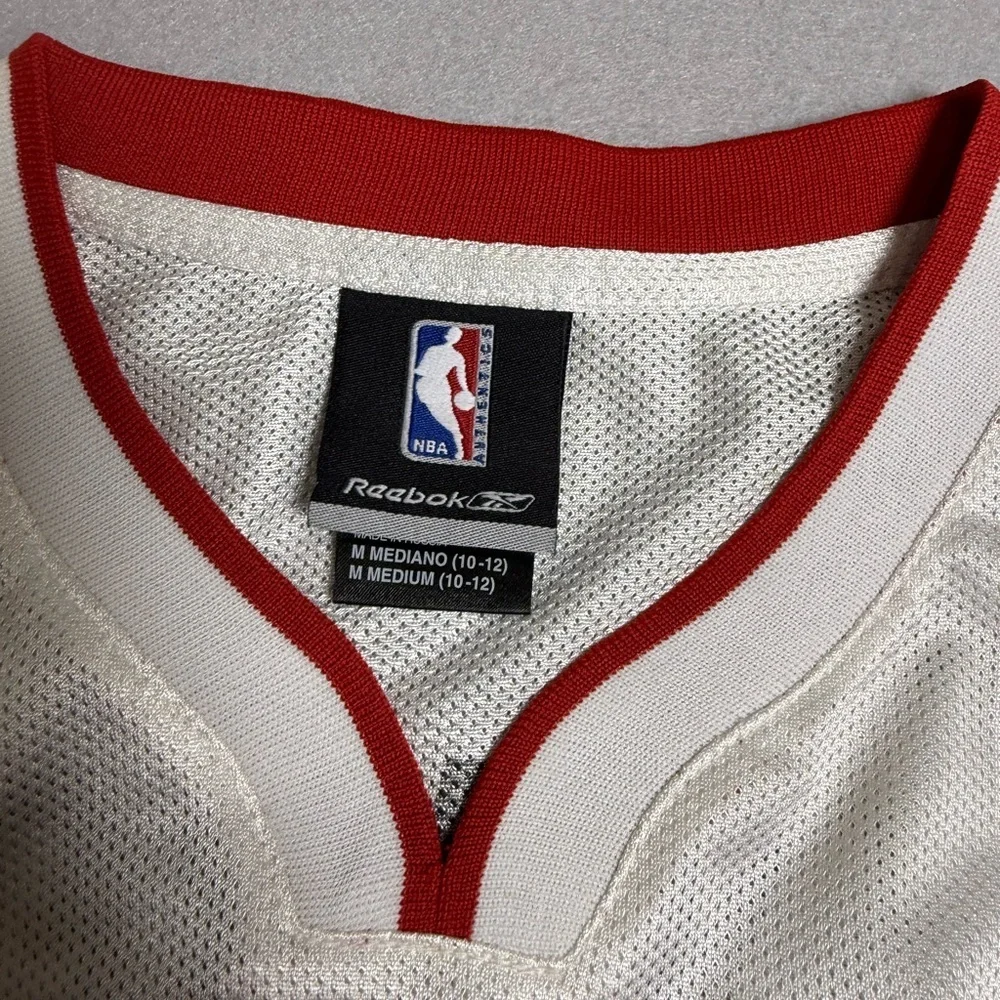Dwayne Wade # 3 Miami Heat M Youth Reebok White Red Jersey Sz Medium (10-12) NBA